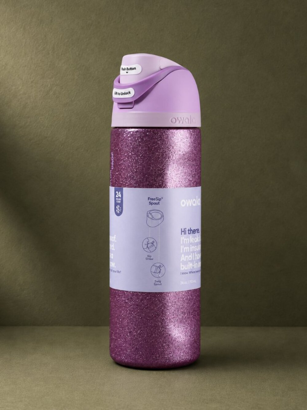 Owala 24oz Water Bottle Leakproof Insulated Straw Bottle